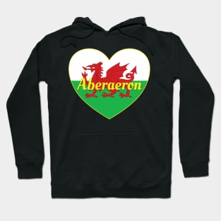 Aberaeron Wales UK Wales Flag Heart Hoodie